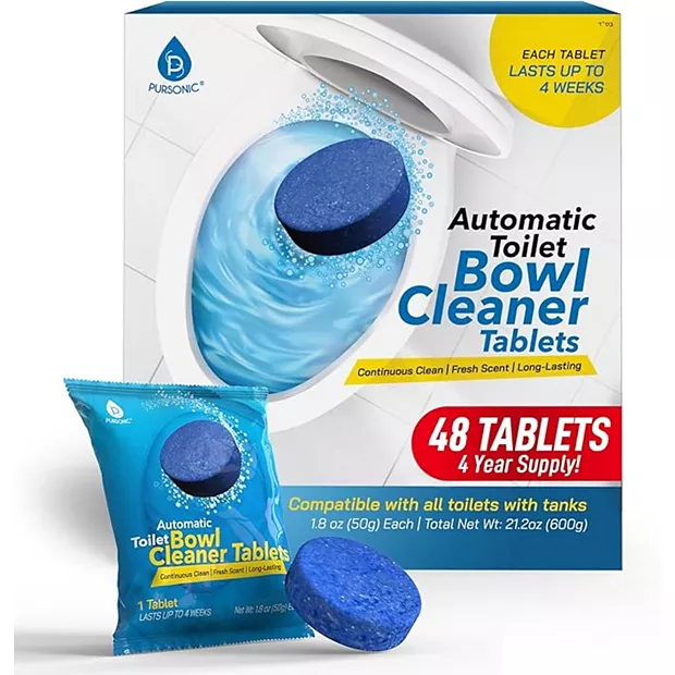 10pcs Pursonic Automatic Toilet Bowl Cleaner Tablets | Stain & Odor Removal, Long-Lasting Freshness, Blue Water Indicator - Image 11