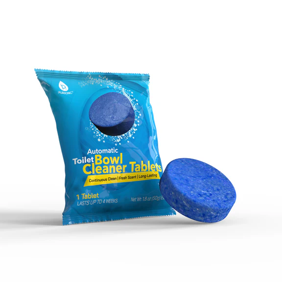 10pcs Pursonic Automatic Toilet Bowl Cleaner Tablets | Stain & Odor Removal, Long-Lasting Freshness, Blue Water Indicator
